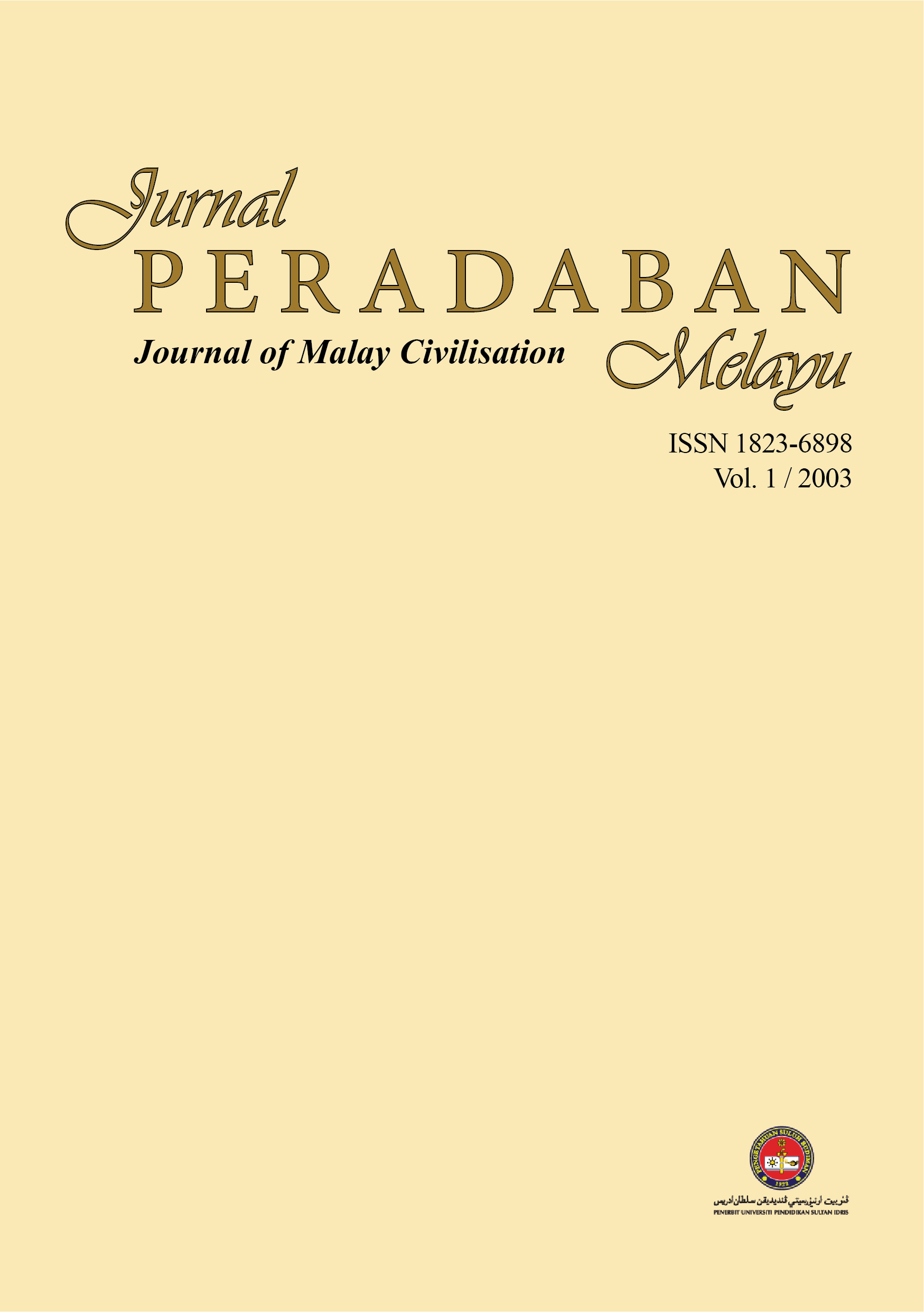 					View Vol. 1 (2003): Jurnal Peradaban Melayu
				